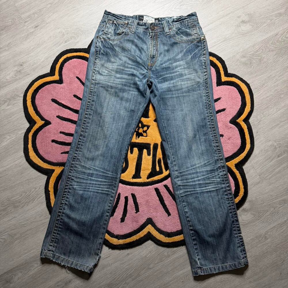 Vintage Y2K O’Look Flap Pocket Straight Leg Denim Jeans Size 34x34 Blue